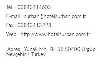 Surban Hotel iletiim bilgileri